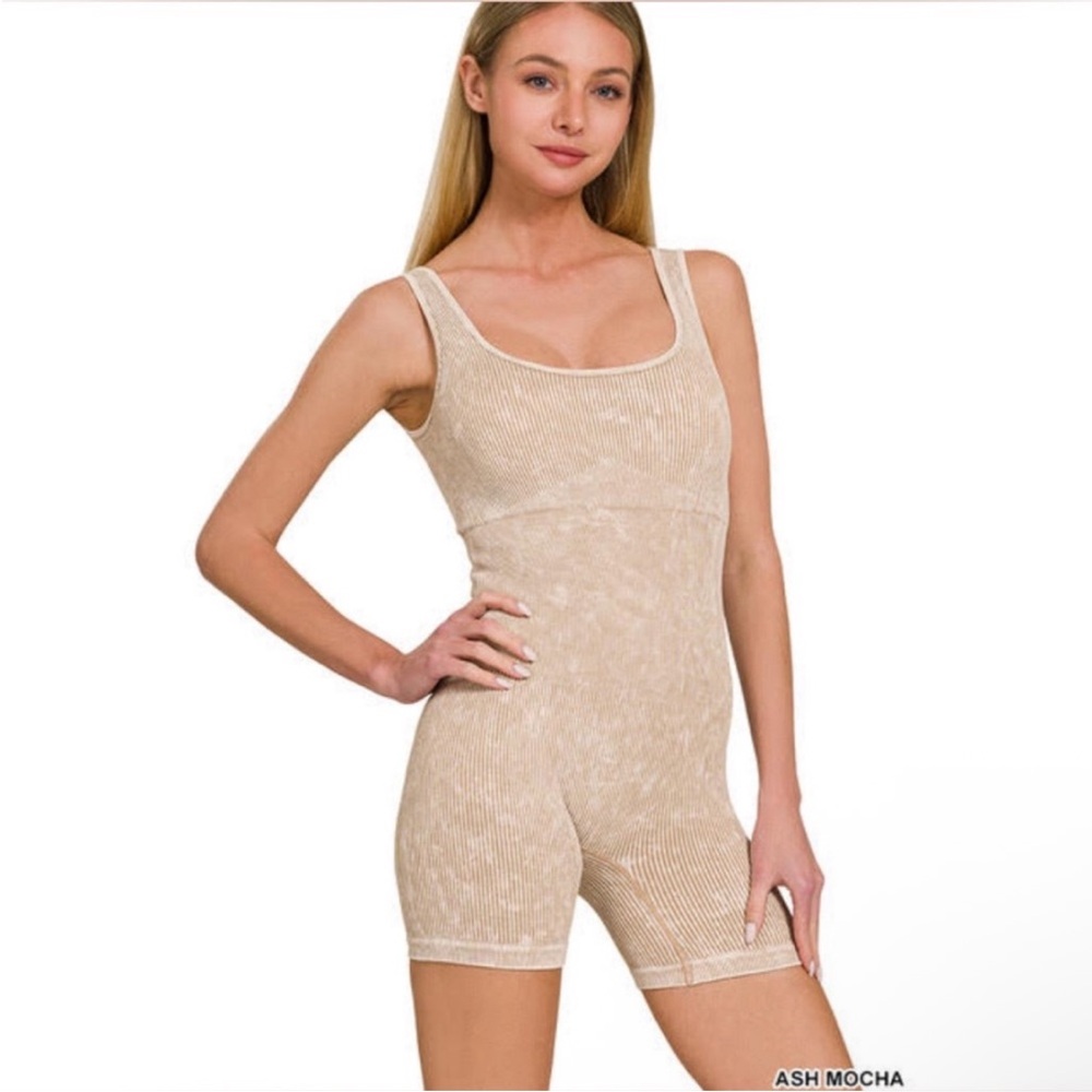 Zenana Women's Ash Mocha Ribbed Bodysuit